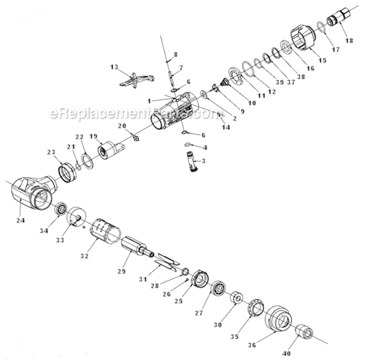Page A Diagram and Parts List for CP5080-5220H18  Chicago Pneumatic Sander